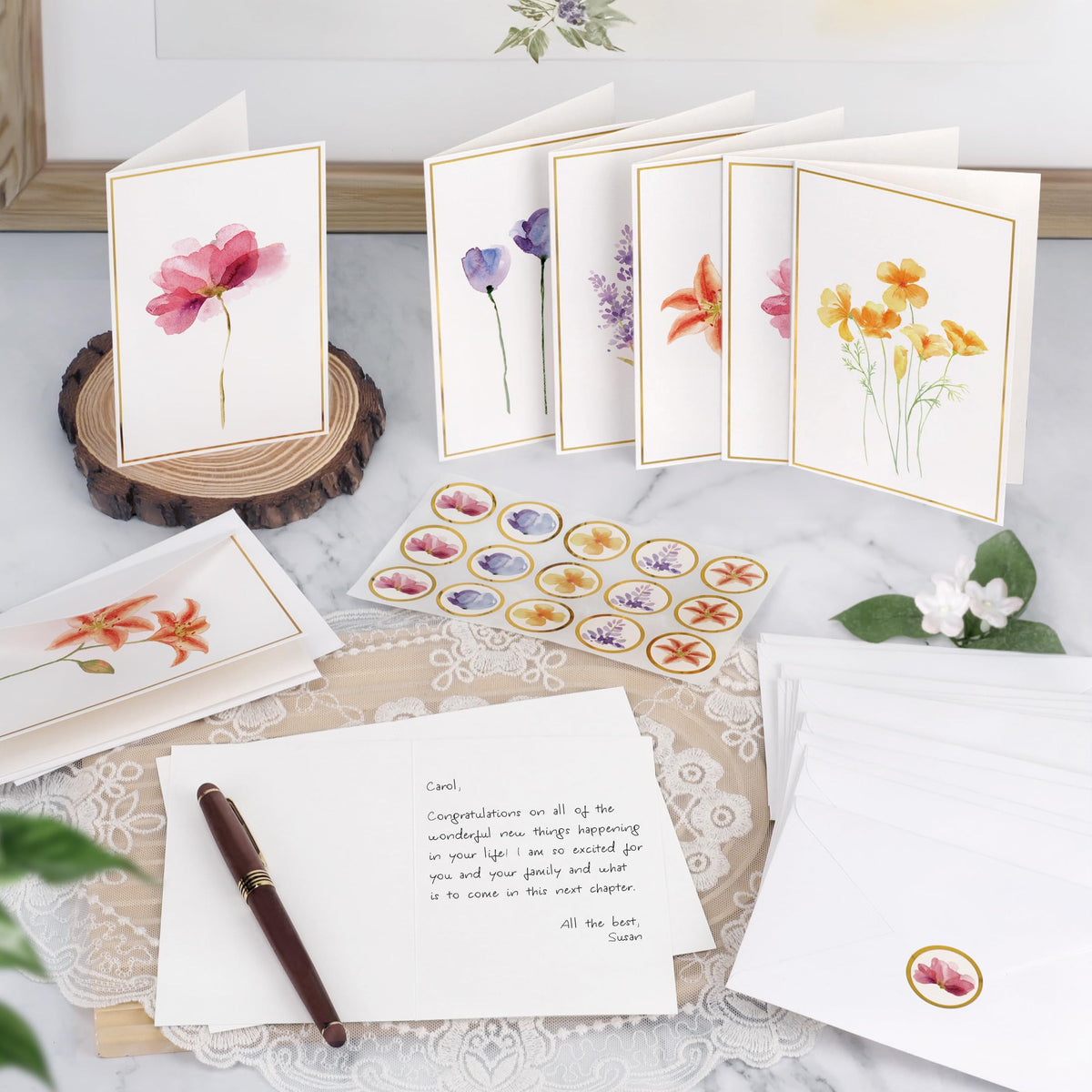 Elegant blank greeting cards with envelopes, perfect for any occasion. Available in India at Curat Cart, 100% authentic products.