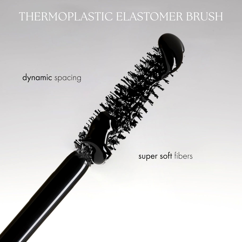 Premium imported blinc Amplified Tubing Mascara features a thermoplastic elastomer brush for dynamic spacing and soft fibers.