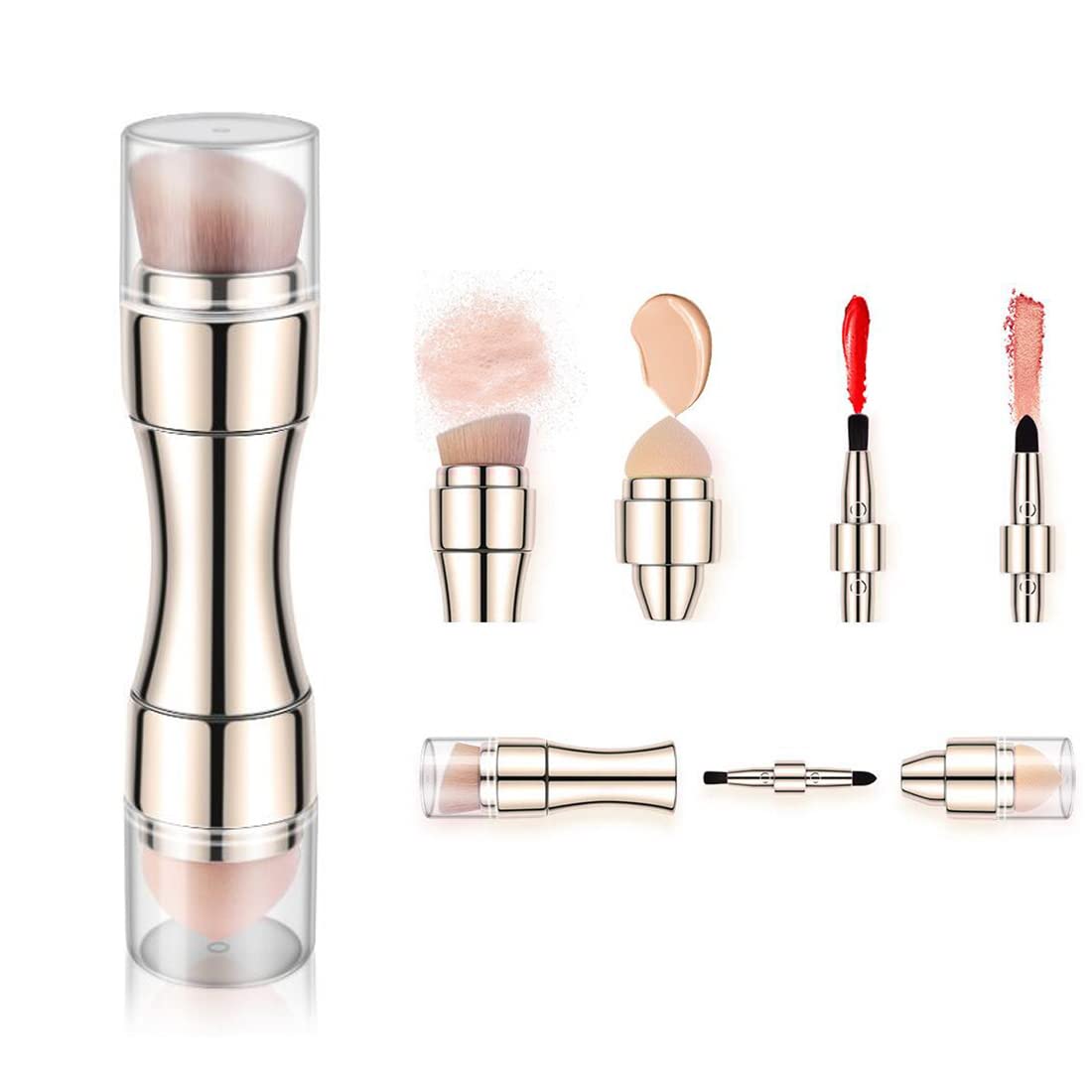 Discover the Bling Toman 4-in-1 Makeup Brush, verified by CuratCart for quality and versatility in beauty. Perfect for flawless application.