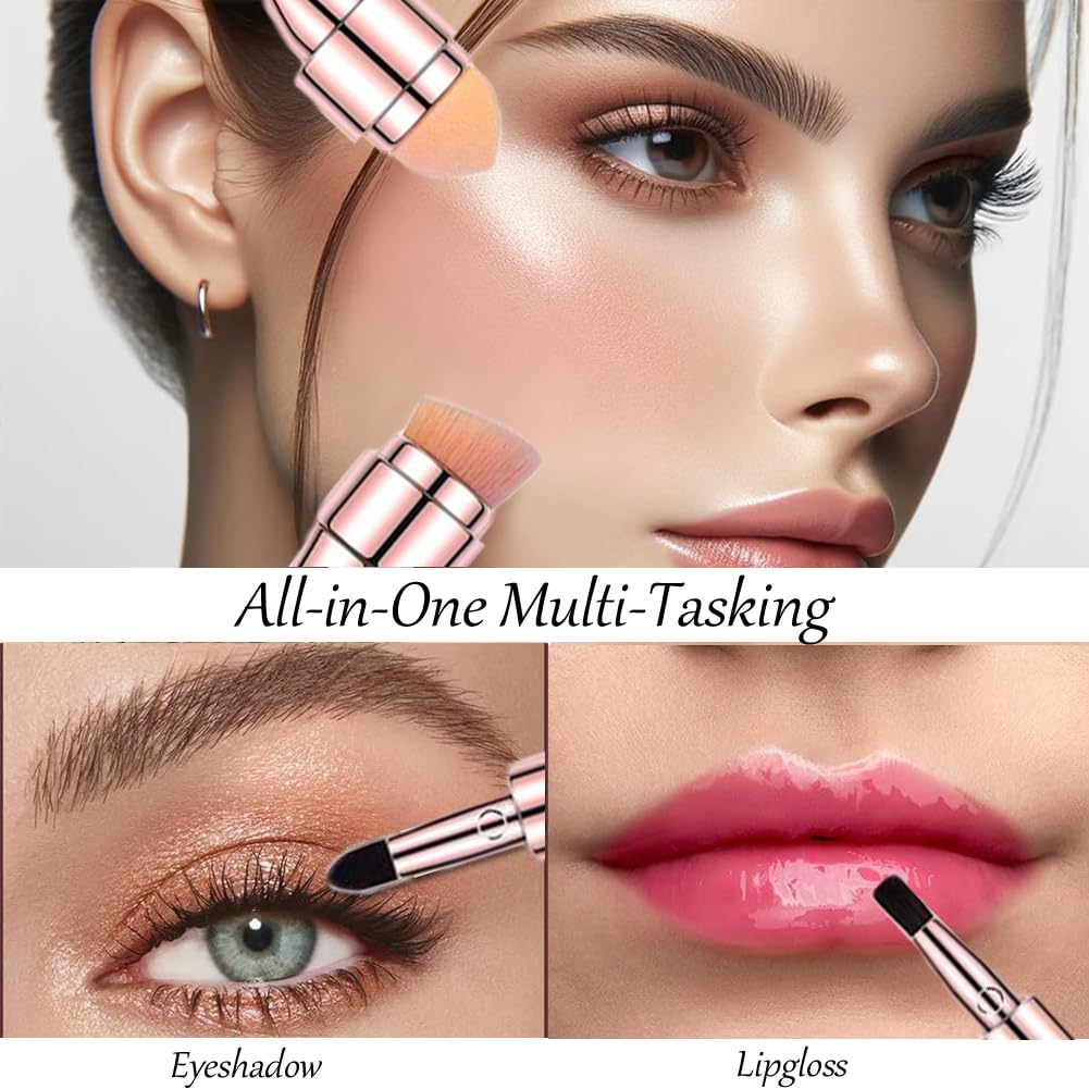 Premium imported Bling Toman 4 in 1 Makeup Brush enhances beauty with versatile application for eyeshadow and lip gloss.