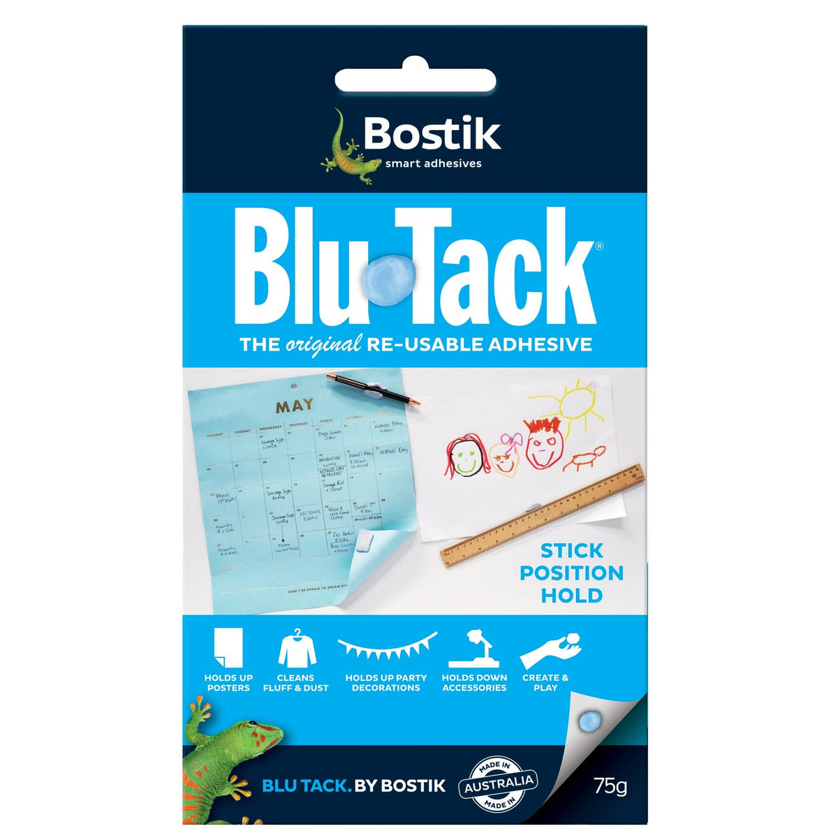 Discover Blu-Tack Reusable Adhesive, a premium imported solution for holding posters and decorations, available at Curat Cart.
