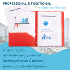 Blue Summit Supplies Plastic Pocket Folders, ideal for office use, organize student records and presentations. Available at Curat Cart.