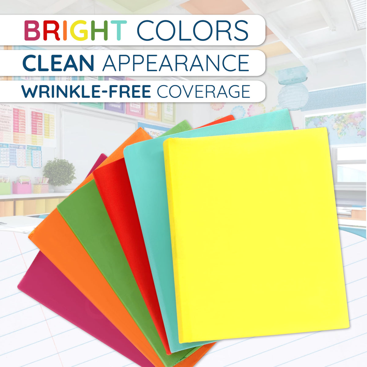 Bright and vibrant Blue Summit Supplies stretchable book covers, specially curated by Curat Cart for a clean, wrinkle-free finish.