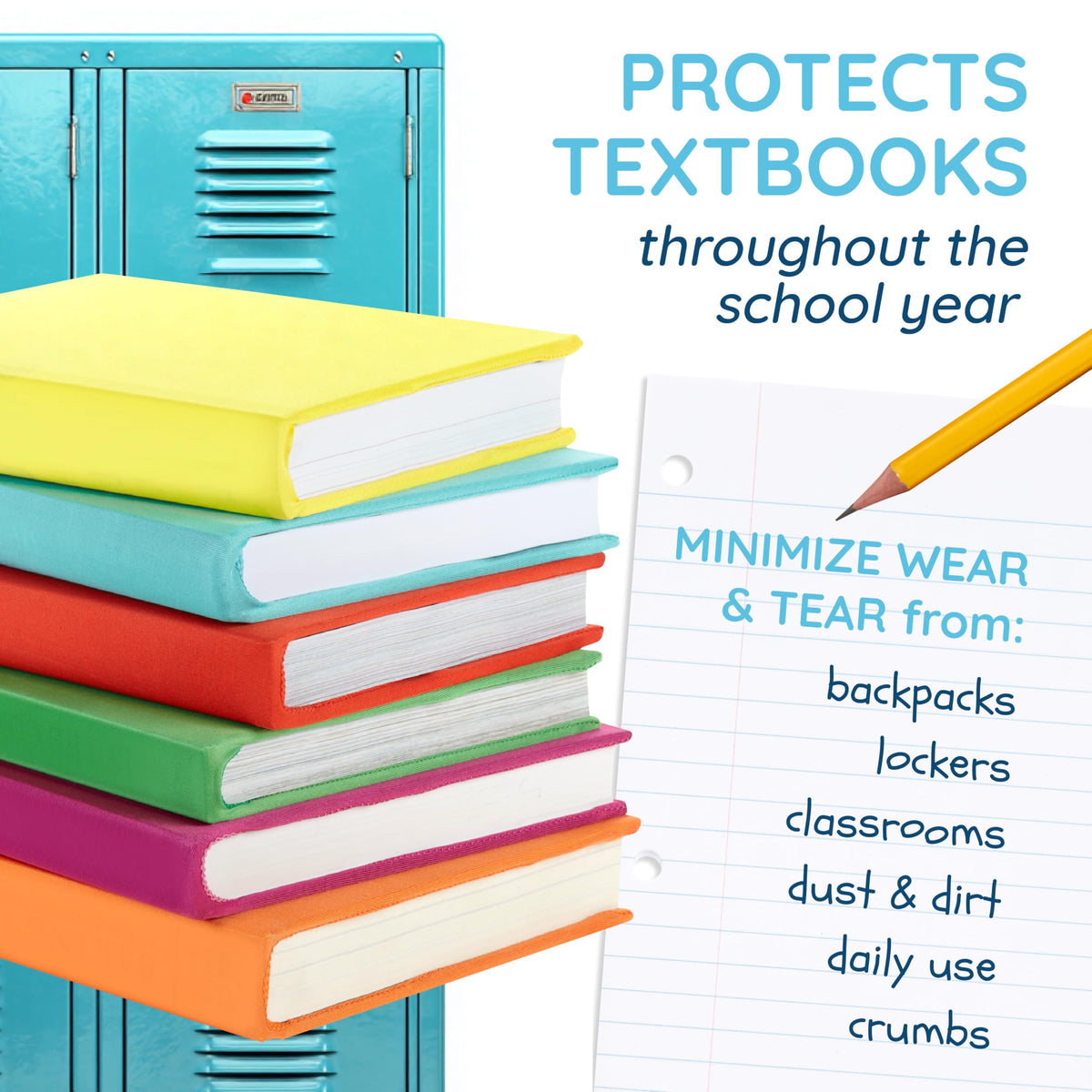 Stretchable book covers from Blue Summit Supplies protect textbooks in high-quality packaging, ideal for daily use. Available at Curat Cart.