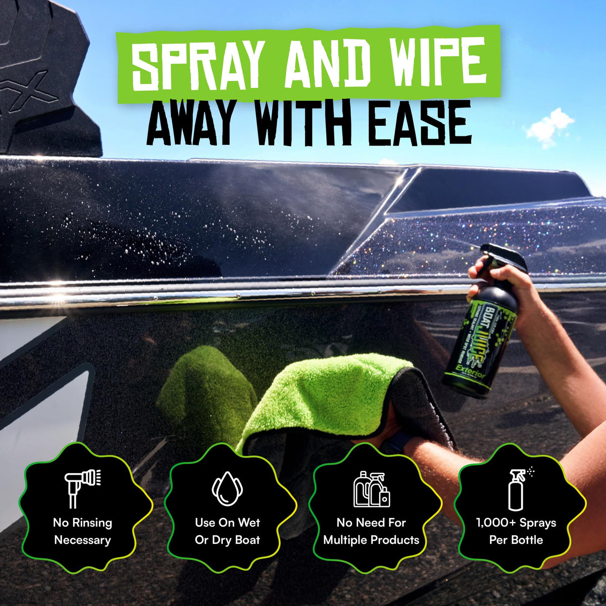 Boat Juice Exterior Cleaner Protectant offers premium imported quality for effortless cleaning. Available at Curat Cart.
