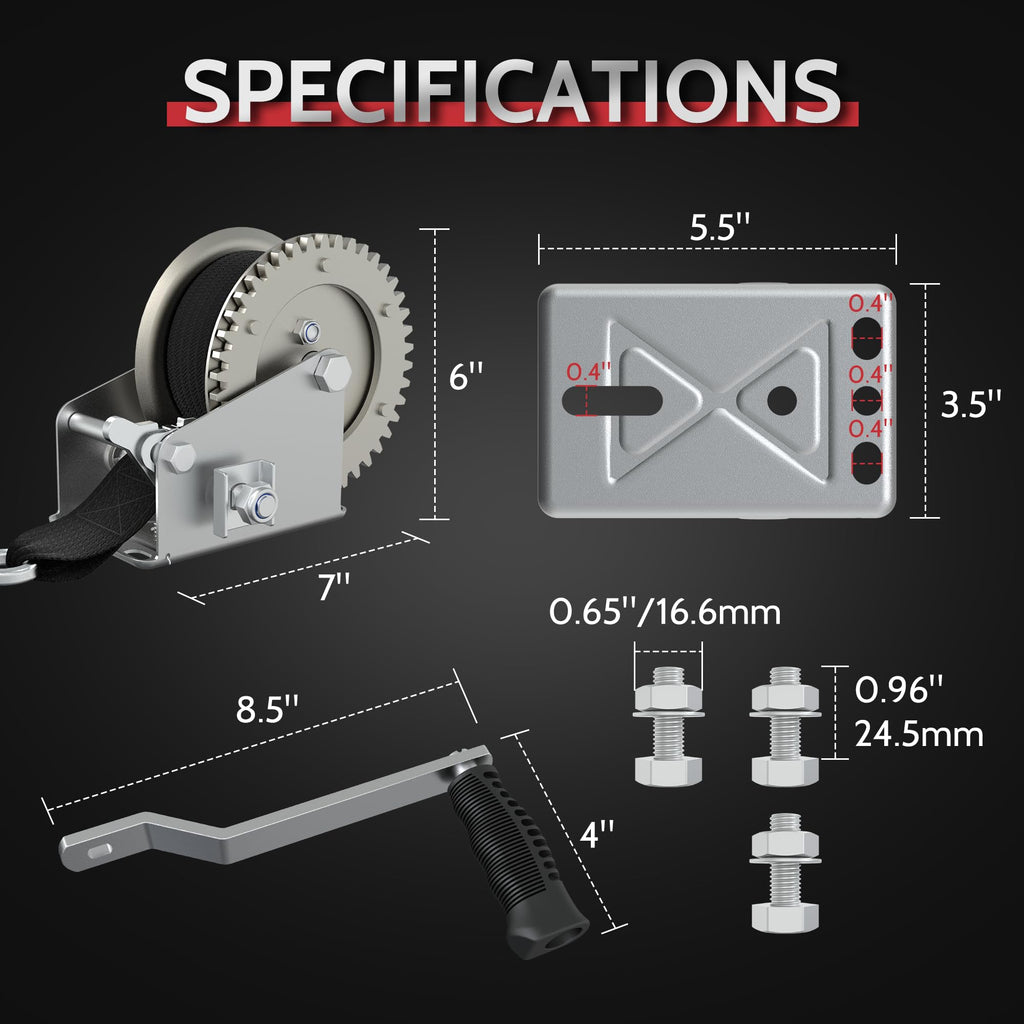 Premium Boat Trailer Winch specifications showcasing durability and performance. Ideal for hassle-free towing. Available at Curat Cart.