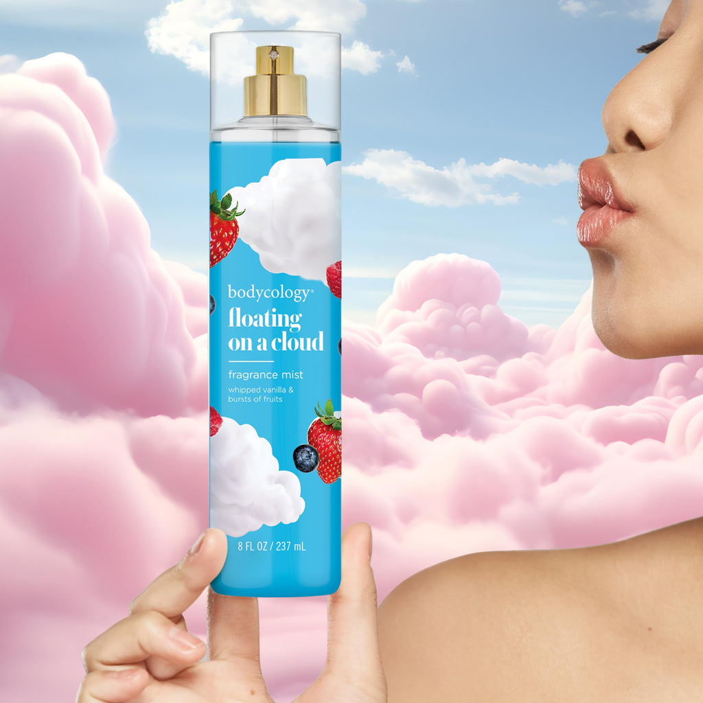 Discover Bodycology's Floating on a Cloud Fragrance Mist, available online. Enjoy a fruity blend for a lasting scent!