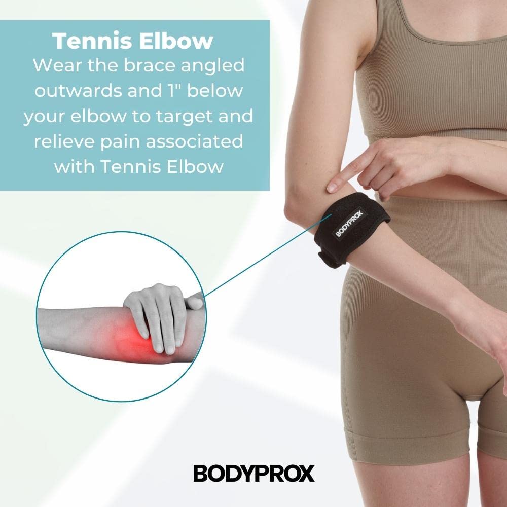 Relieve pain with the Bodyprox Elbow Brace, specially curated by Curat Cart for effective support against Tennis Elbow.