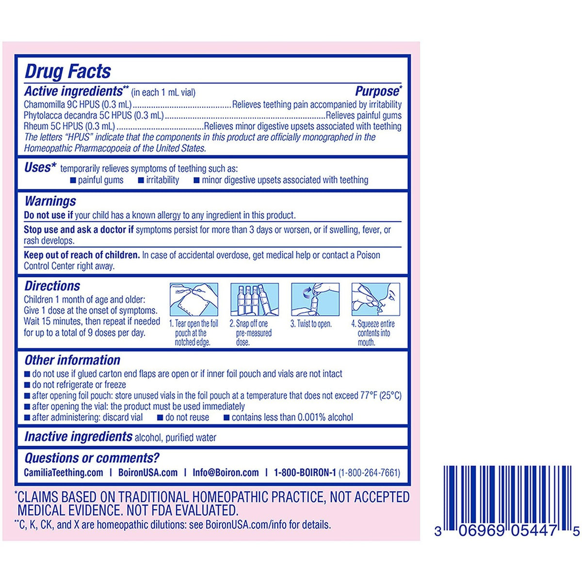 Boiron Camilia Teething Drops offer premium imported relief for teething discomfort. Available at Curat Cart.