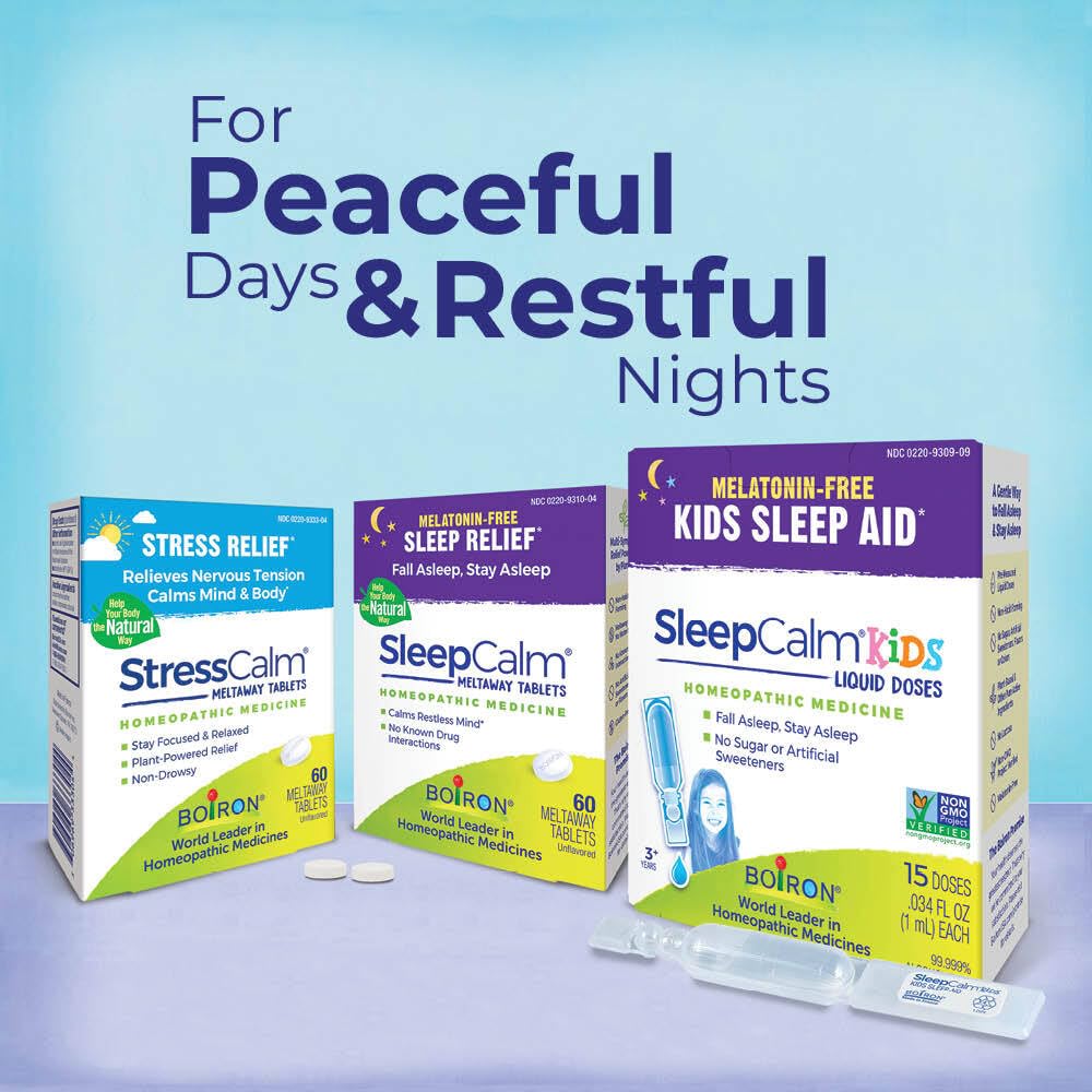 Discover Boiron SleepCalm Tabs for peaceful days & restful nights, exclusively at Curat Cart. Experience homeopathic relief today.