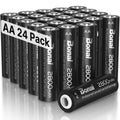 Premium imported BONAI Rechargeable AA Batteries in a 24 pack, featuring 2800mAh capacity for long-lasting power at Curat Cart.
