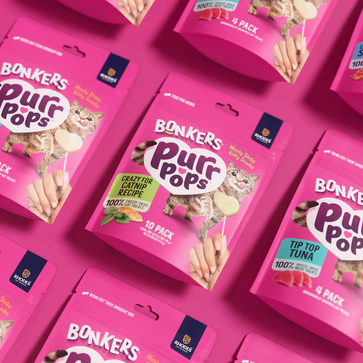Discover premium imported Bonkers Purrpops Cat Treats, featuring delightful flavors in vibrant packaging, available at Curat Cart.