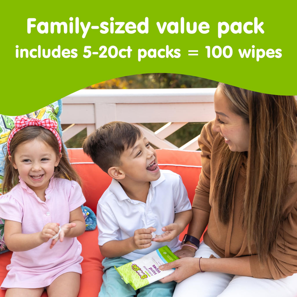 Boogie Antibacterial Hand Wipes in a family-sized value pack, perfect for daily use. Available at Curat Cart.