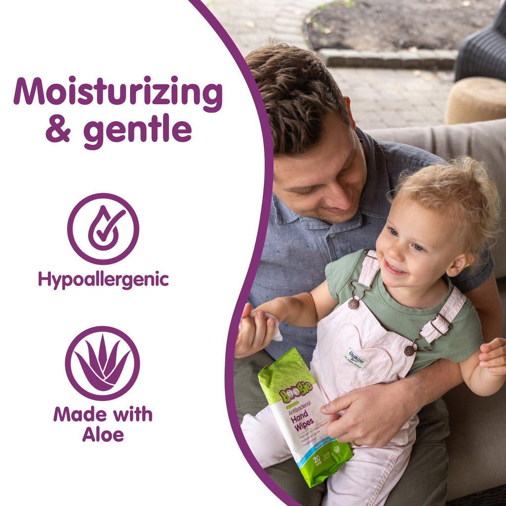 Discover Boogie Antibacterial Hand Wipes, a premium import perfect for gentle cleansing, available at Curat Cart.