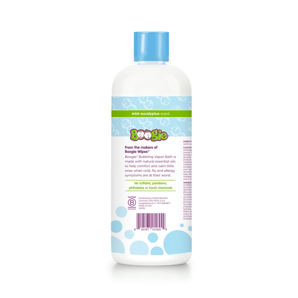 Boogie Bubbling Vapor Bath in mint eucalyptus scent, 100% Authentic, available at Curat Cart, perfect for soothing bath time relief.