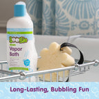 Boogie Bubbling Vapor Bath in official packaging offers soothing, naturally derived ingredients for long-lasting, bubbling fun. Available at Curat Cart.