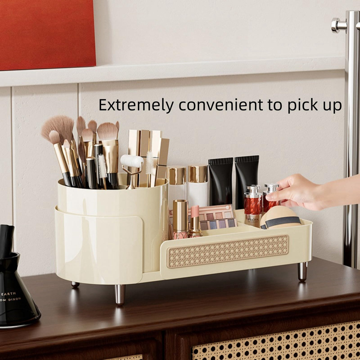 Booklov Rotating Makeup Organizer in sleek design, perfect for organizing cosmetics. 100% genuine and convenient for daily use.