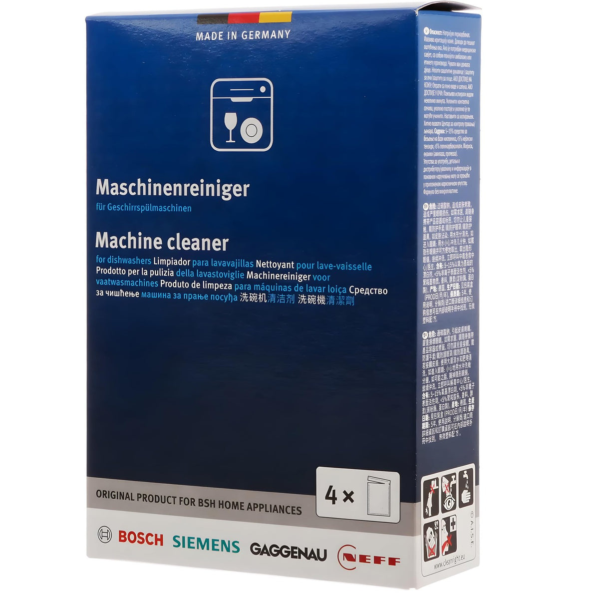 Bosch Dishwasher Cleaner in premium packaging, 100% Authentic, available at Curat Cart for effective cleaning. Perfect for your dishwasher.