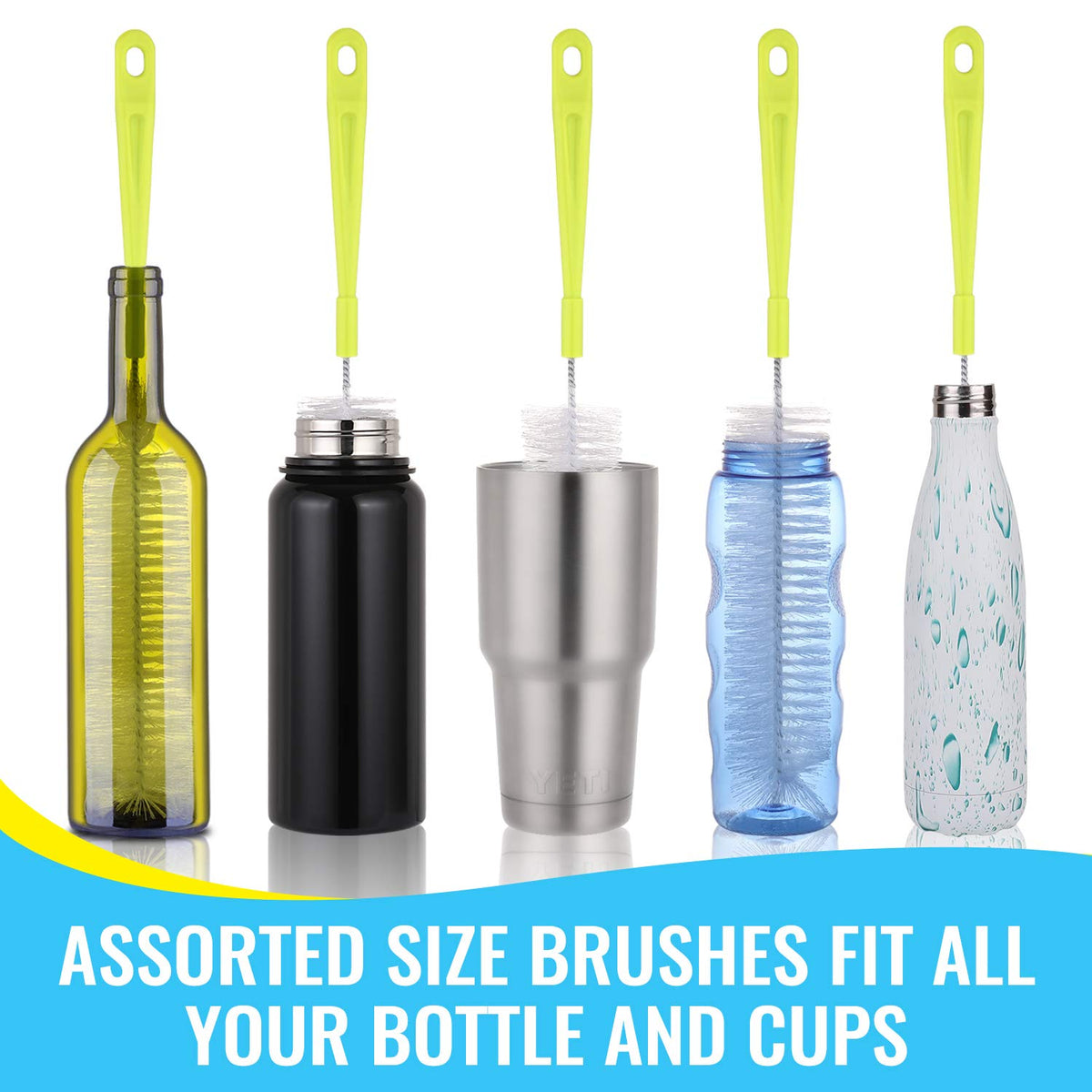 Upgrade your cleaning routine with the Bottle Cleaning Brush Set, perfect for all bottle sizes. Available at Curat Cart.