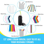 Premium imported bottle cleaning brush set designed for all reusable straws, available at Curat Cart. Keep your straws spotless.