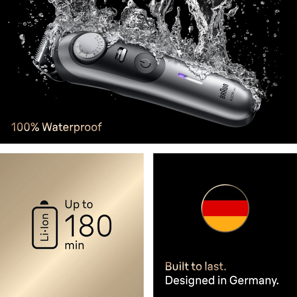 High-quality Braun Series 9 PRO Electric Trimmer, 100% waterproof, designed in Germany, available at Curat Cart.