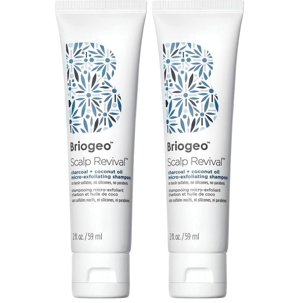 Briogeo Scalp Revival Charcoal + Coconut shampoo, 100% authentic, micro-exfoliating for healthier scalp. 2 tubes, 21 oz each.