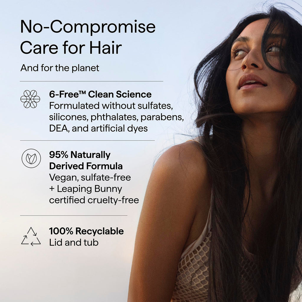 Briogeo Scalp Revival Charcoal + Coconut in a recyclable tub. Authentic, vegan, and cruelty-free formula for hair care.