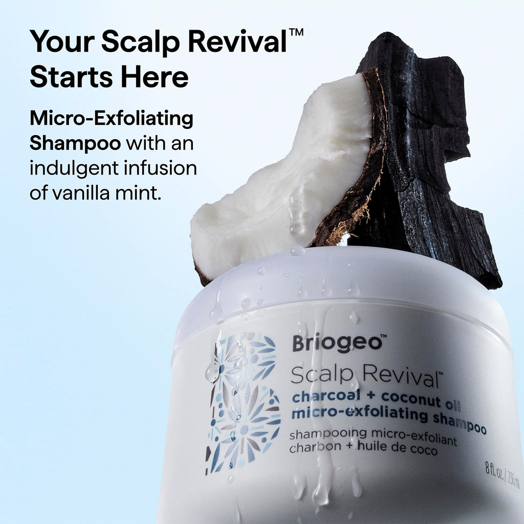Briogeo Scalp Revival shampoo with charcoal and coconut oil. Micro-exfoliating, available online. Order now!