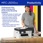 Brother INKvestment Color Inkjet Printer offers professional color printing with productivity features, perfect for daily use. Available at Curat Cart.