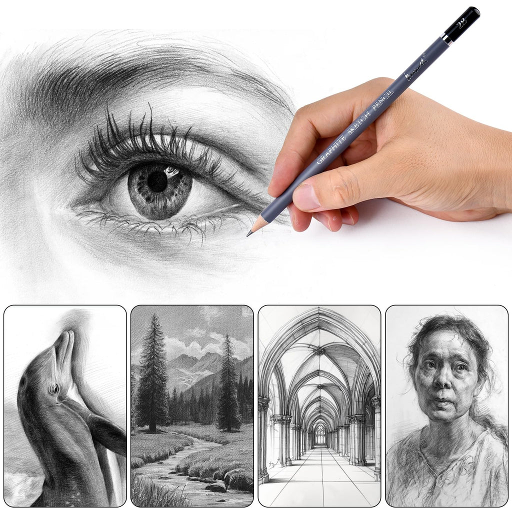 Brusarth Professional Sketch Pencils enhance your artistry. Perfect for detailed drawing, available at Curat Cart.