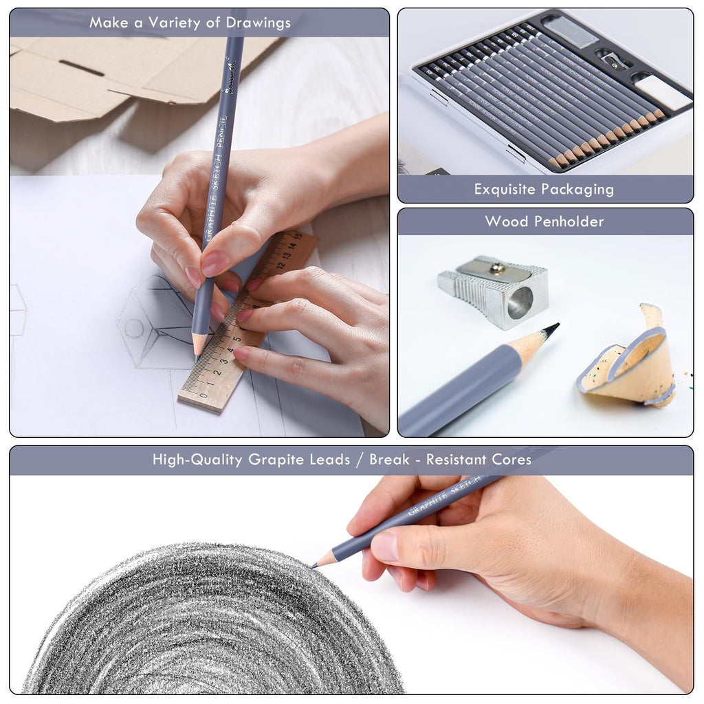 Create stunning art with Brusarth Professional Sketch Pencils, exclusively curated by Curat Cart. Ideal for artists and enthusiasts.