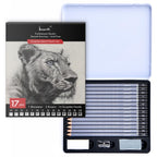 Brusarth Professional Sketch Pencils set features 17 premium imported pieces, including pencils and accessories, available at Curat Cart.