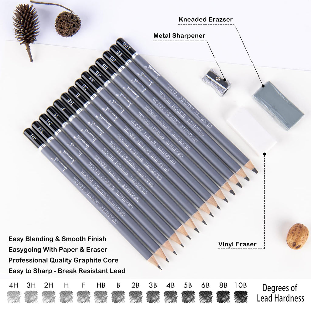 Brusarth Professional Sketch Pencils available at Curat Cart, featuring smooth finish, easy blending, and professional quality. 100% Authentic.