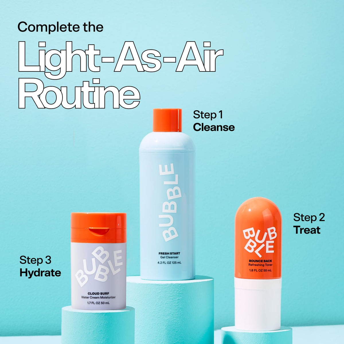 Authentic Bubble Skincare Cloud Surf Water Cream displayed with other products. Perfect for hydrating and refreshing skin.