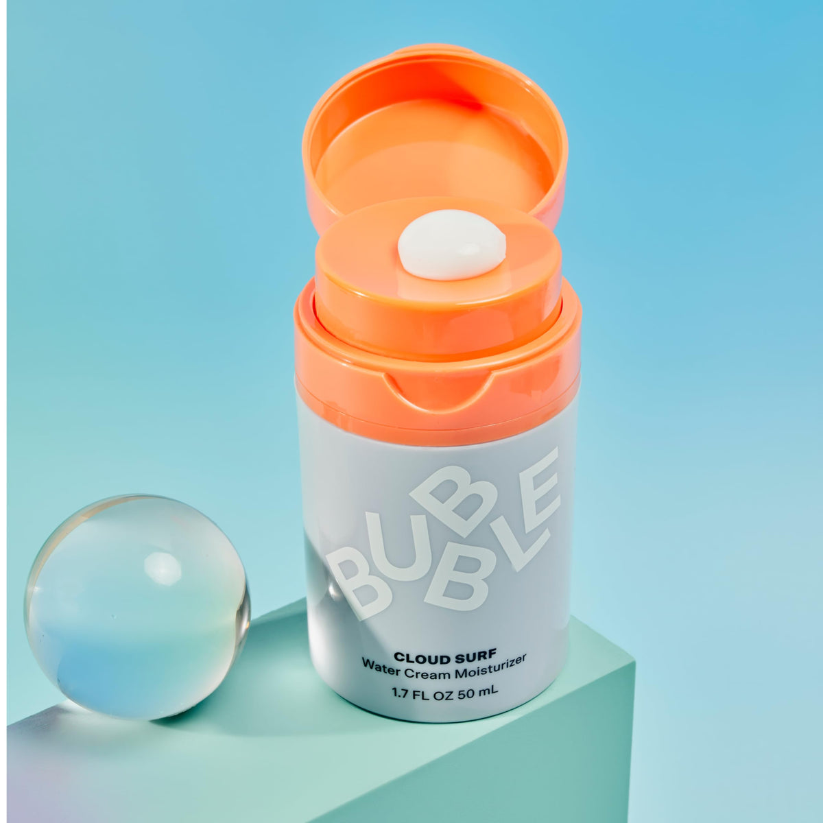 Premium Bubble Skincare Cloud Surf Water Cream, featuring high-quality packaging and a vibrant design, available at Curat Cart.