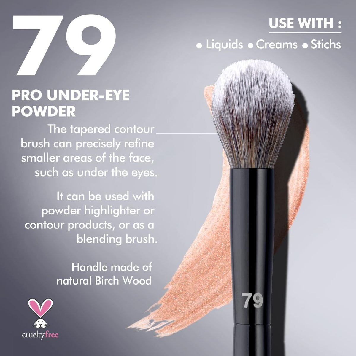 Discover the Bueart Design Pro Under-Eye Brush, ideal for precise application. Specially curated by Curat Cart for your beauty needs.