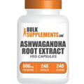 Premium imported BulkSupplements Ashwagandha Extract Capsules, 600mg per serving, 240 capsules. Available at Curat Cart.