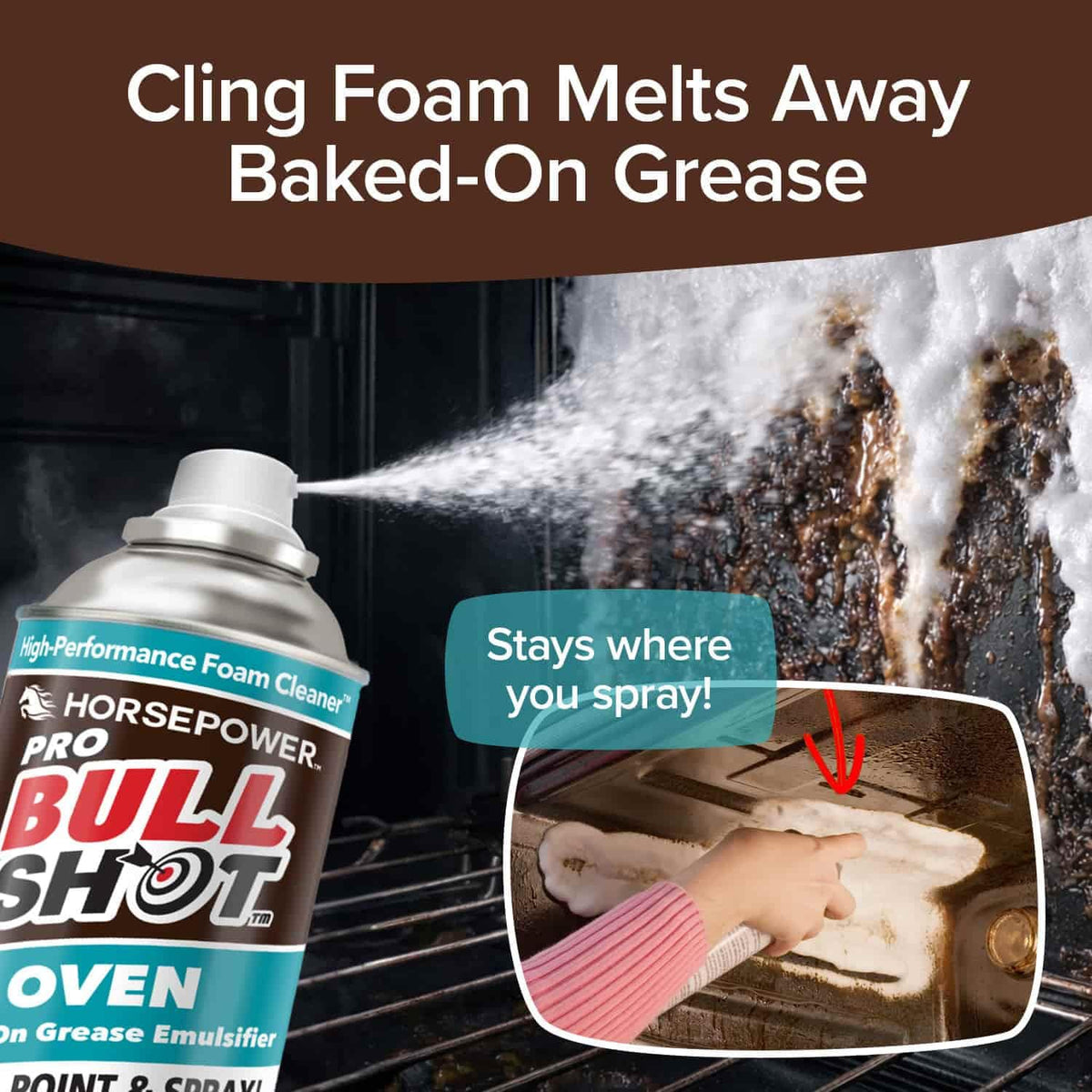 Bull Shot Oven Pro Cleaner effectively melts away baked-on grease. Trust Curat Cart for 100% Authentic products available in India.