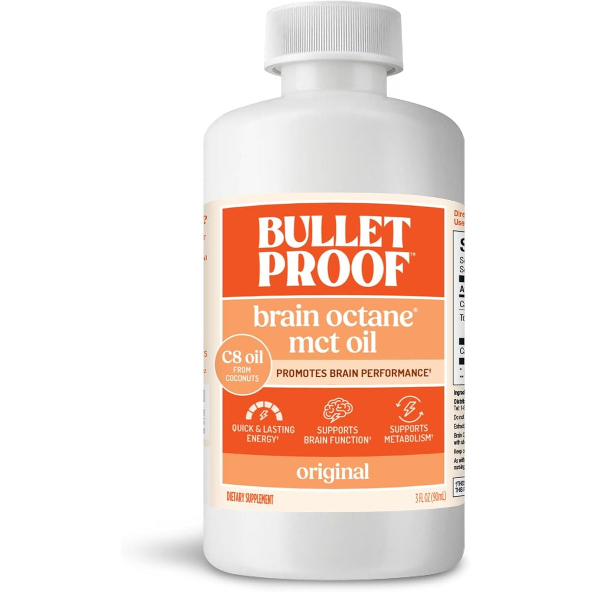 Official Bulletproof Brain Octane C8 MCT Oil in original packaging, supports brain function and boosts energy.