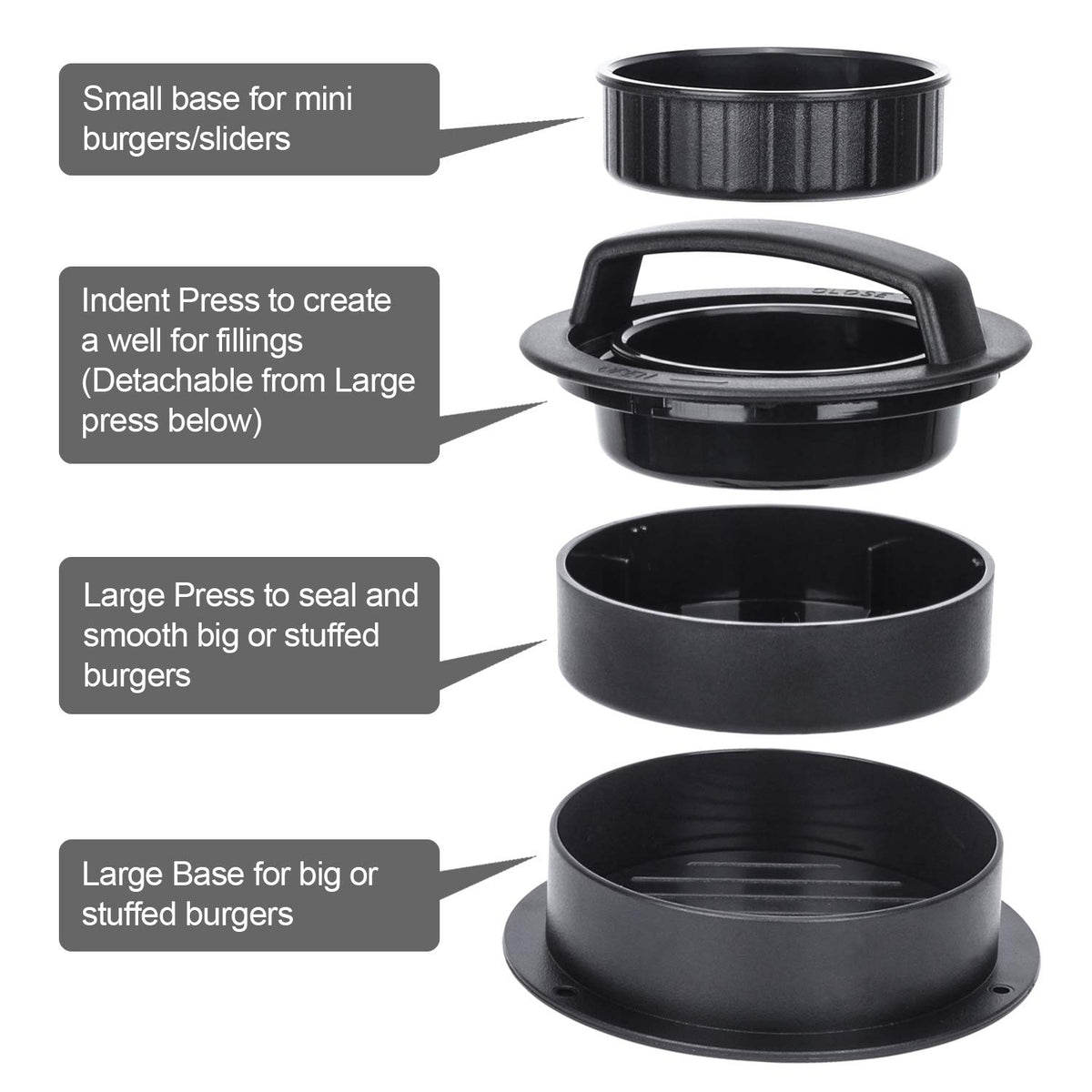 Create perfect patties with the Burger Press Hamburger Patty Maker. 100% Authentic and available at Curat Cart in India.