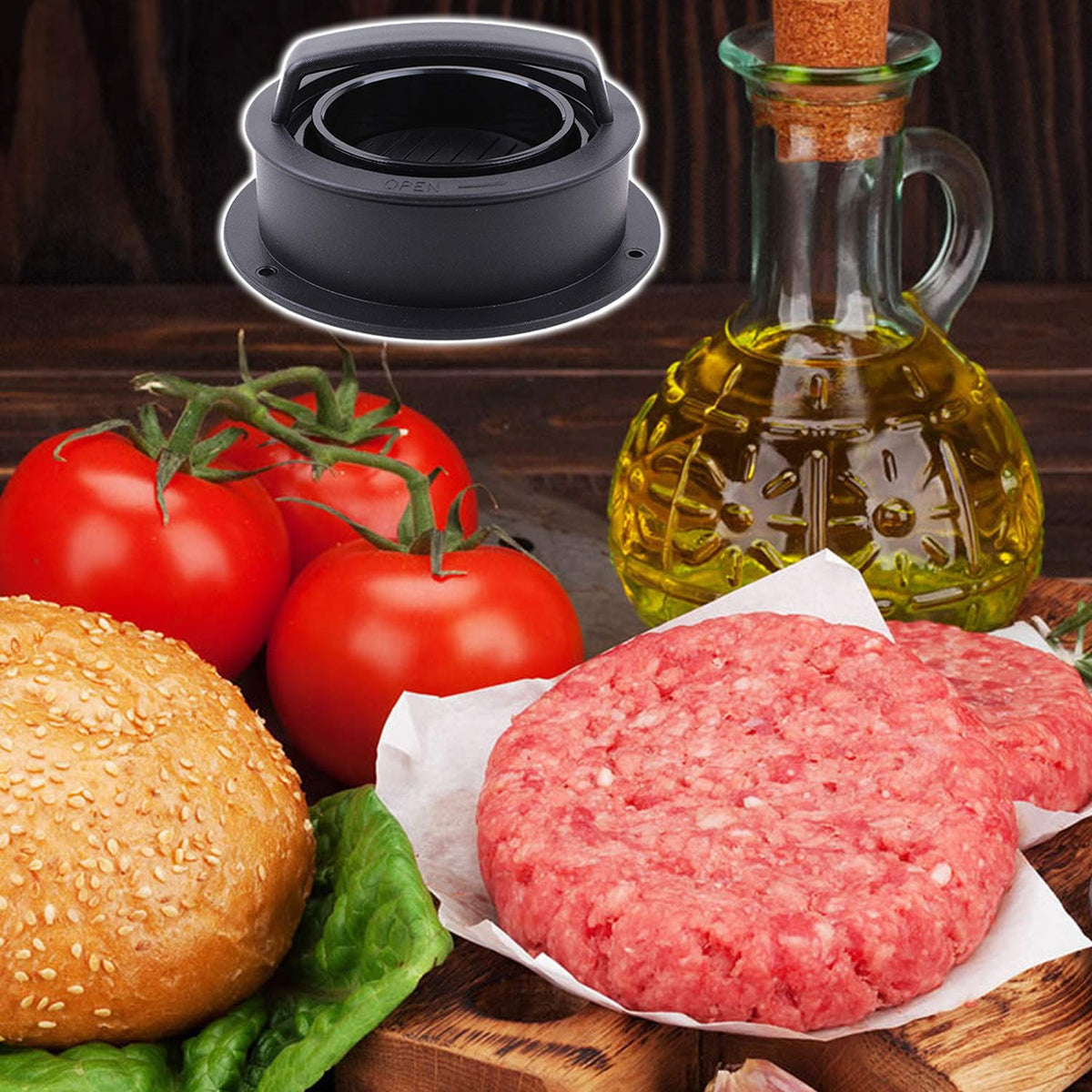 Create perfect patties with the Burger Press Hamburger Patty Maker, 100% Authentic and available at Curat Cart in India.