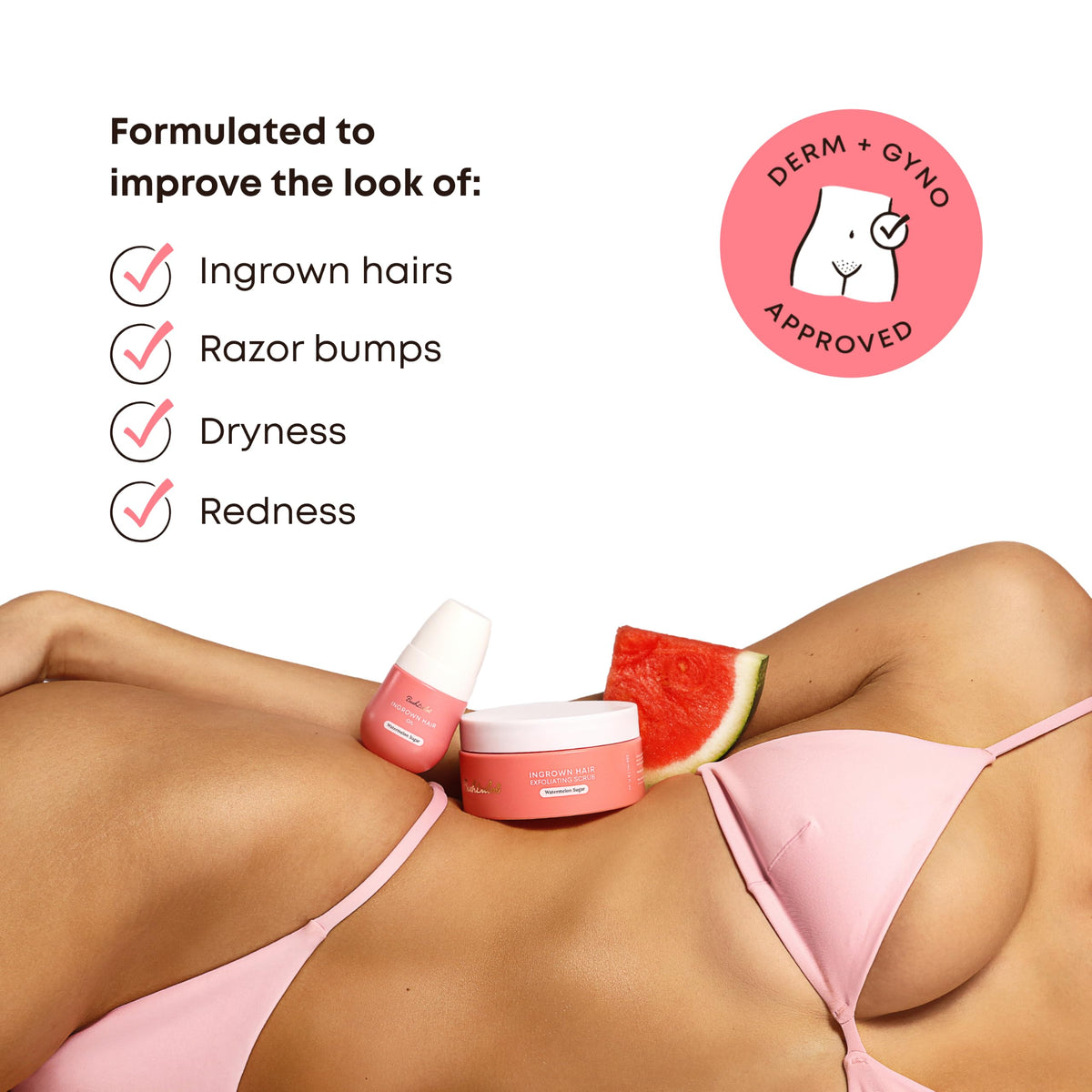 Bushbalm 2-Step Ingrown Hair Routine includes a cream and serum to reduce ingrown hairs and razor bumps. Dermatologist-approved.