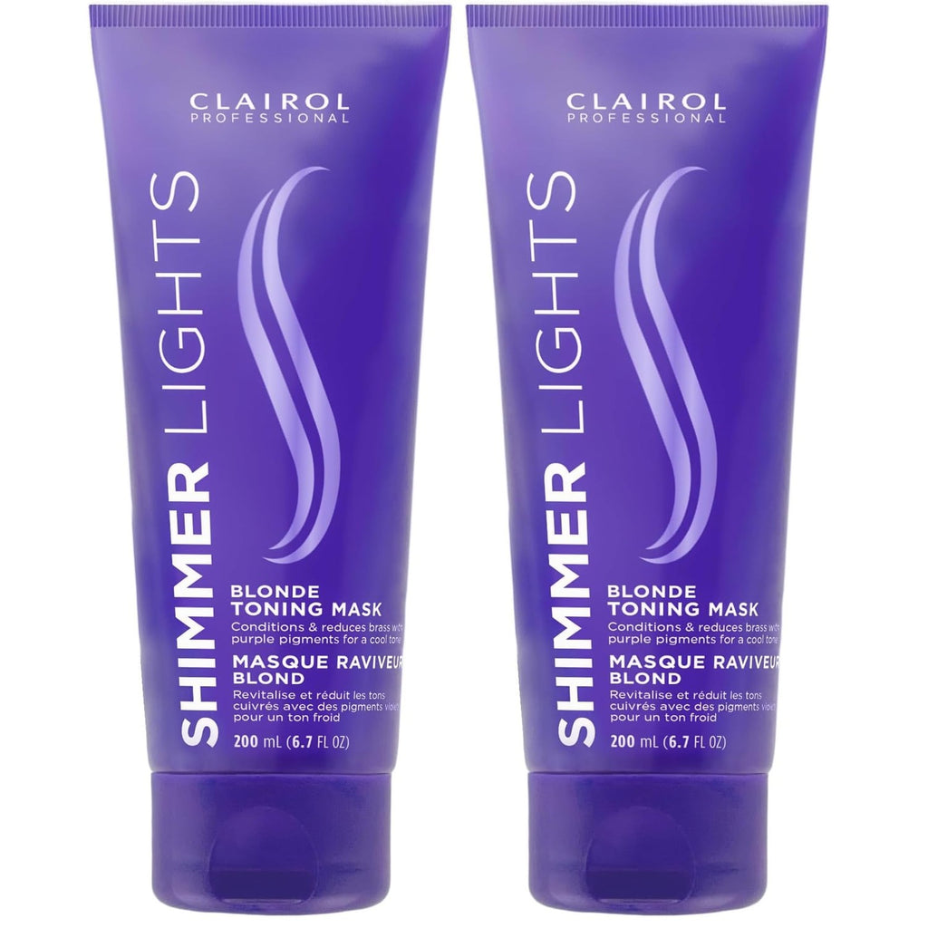 Clairol Professional Shimmer Lights Violet Toning Mask | Neutralizing Brassy Tones with Refreshing Blonde Hair Results