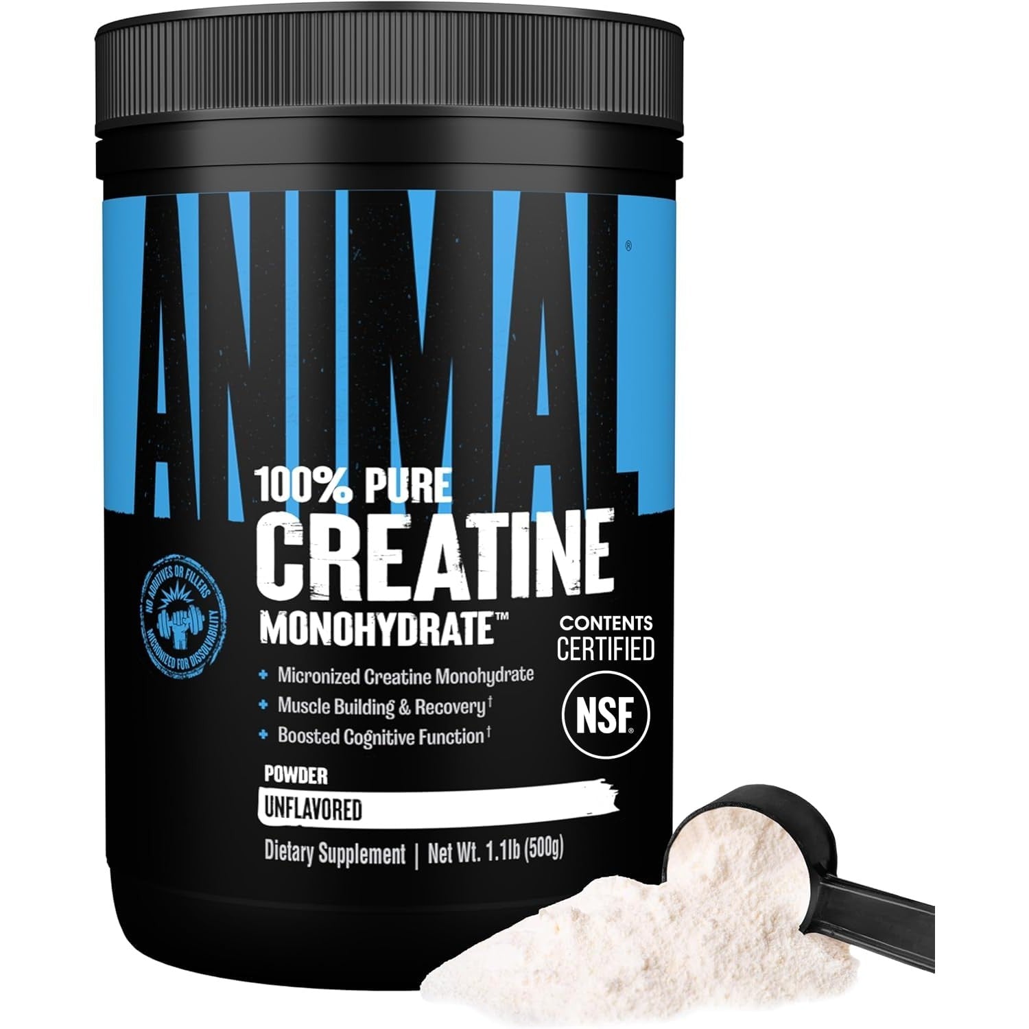 Animal Creatine Monohydrate Powder — Micronized for Muscle Recovery, Cellular Energy, and Daily Wellness — for Men and Women — Unflavored 300g