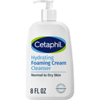 Cetaphil Cream to Foam Face Wash Hydrating Cleanser, 8 fl oz | Gentle Foaming Cleanser, Dry Sensitive Skin, Prebiotic Aloe, Fragrance Free, Hypoallergenic, Dermatologist Recommended