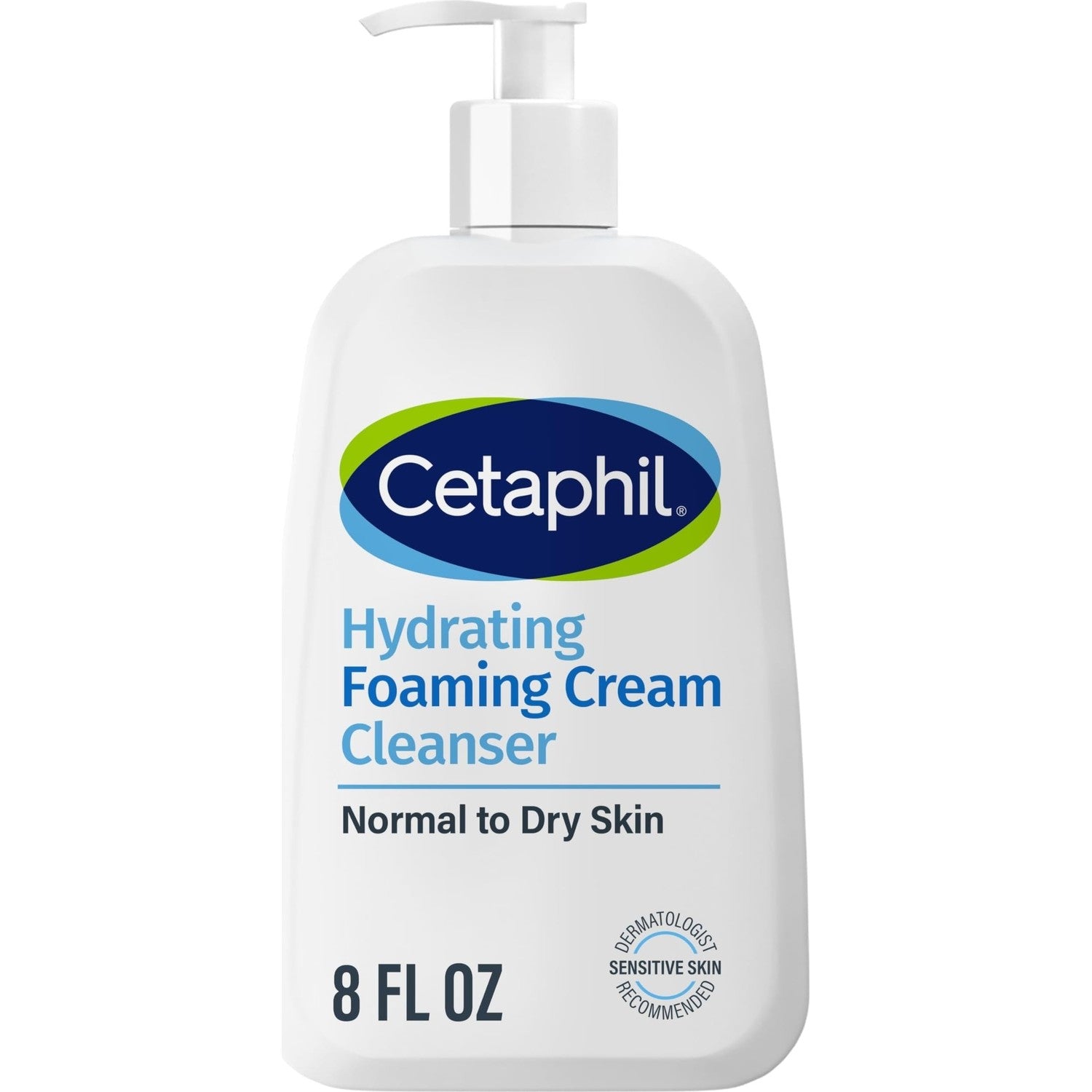 Cetaphil Cream to Foam Face Wash Hydrating Cleanser, 8 fl oz | Gentle Foaming Cleanser, Dry Sensitive Skin, Prebiotic Aloe, Fragrance Free, Hypoallergenic, Dermatologist Recommended