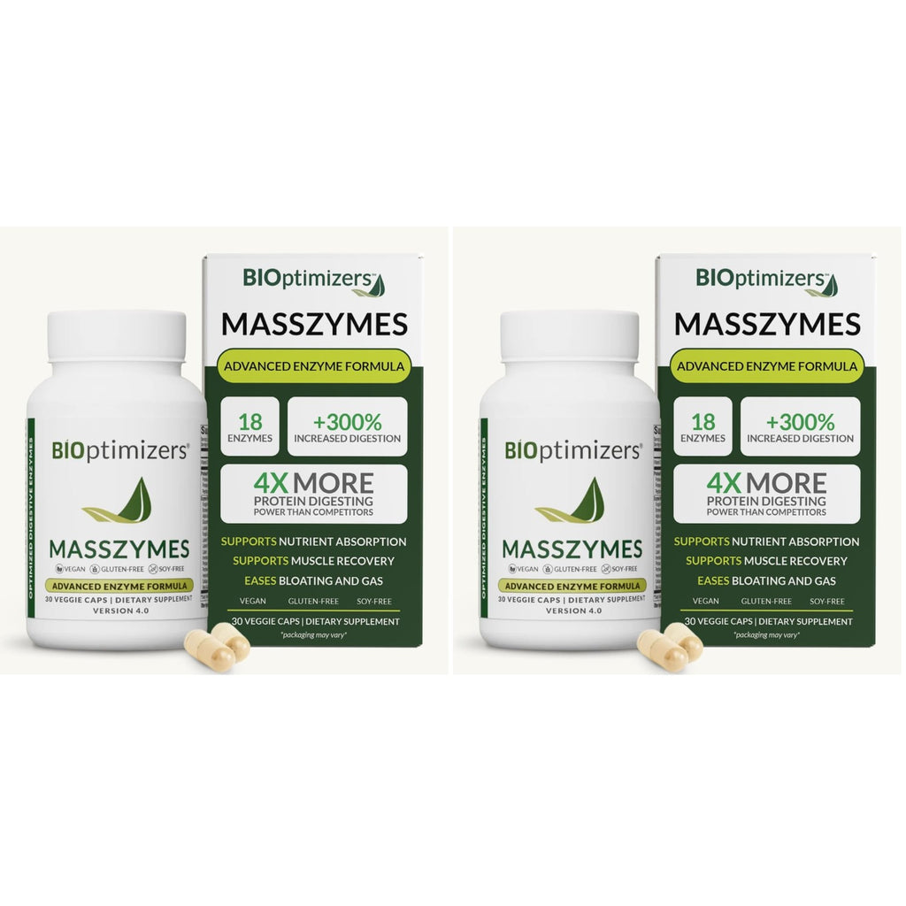 BiOptimizers MassZymes - Complete Digestive Enzymes Supplement for Gut Health - Bloating Relief for Men and Women - Lipase Amylase Bromelain Digestive Enzymes (250 Capsules)