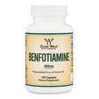 Benfotiamine 300mg Servings (Third Party Tested, 120 Capsules, 150mg Per Cap) Non-GMO, to Boost Thiamine B1 Levels (More Absorbable Than Thiamine, Fat Soluble) by Double Wood (Pack of 2)