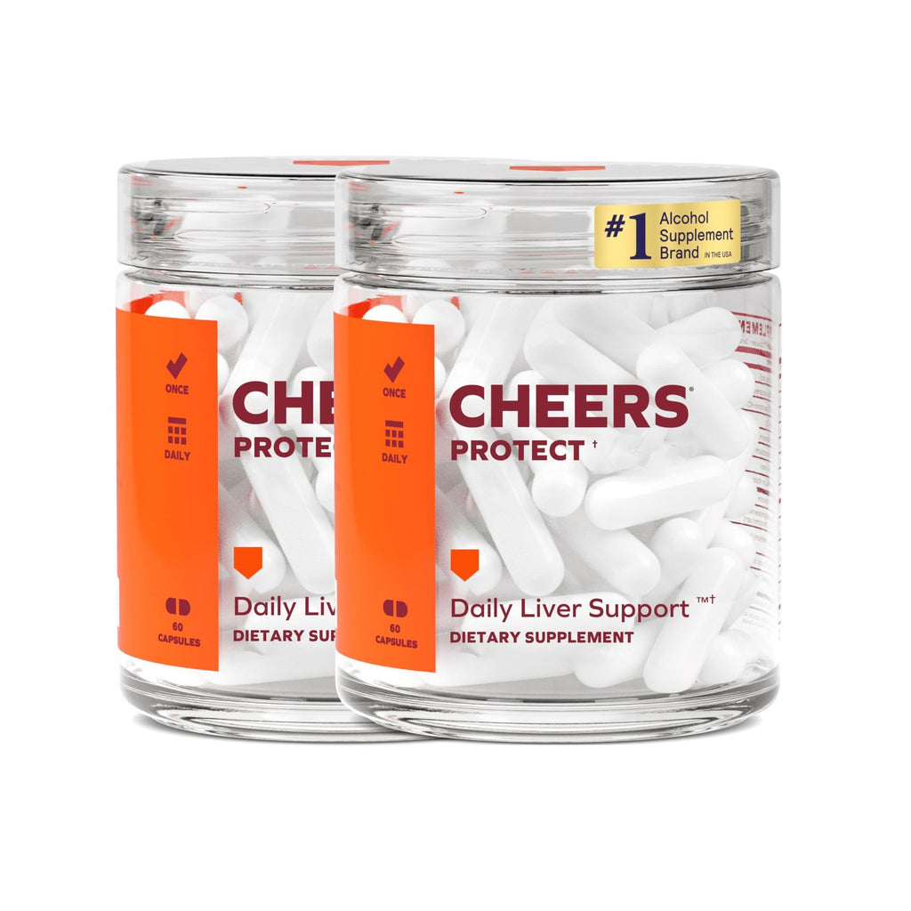 Cheers Protect | Daily Liver Supplement | DHM + L-Cysteine | 60 Doses | Support Your Liver, DHM, L-Cysteine, Milk Thistle, Prickly Pear, B-Vitamins, Ginger