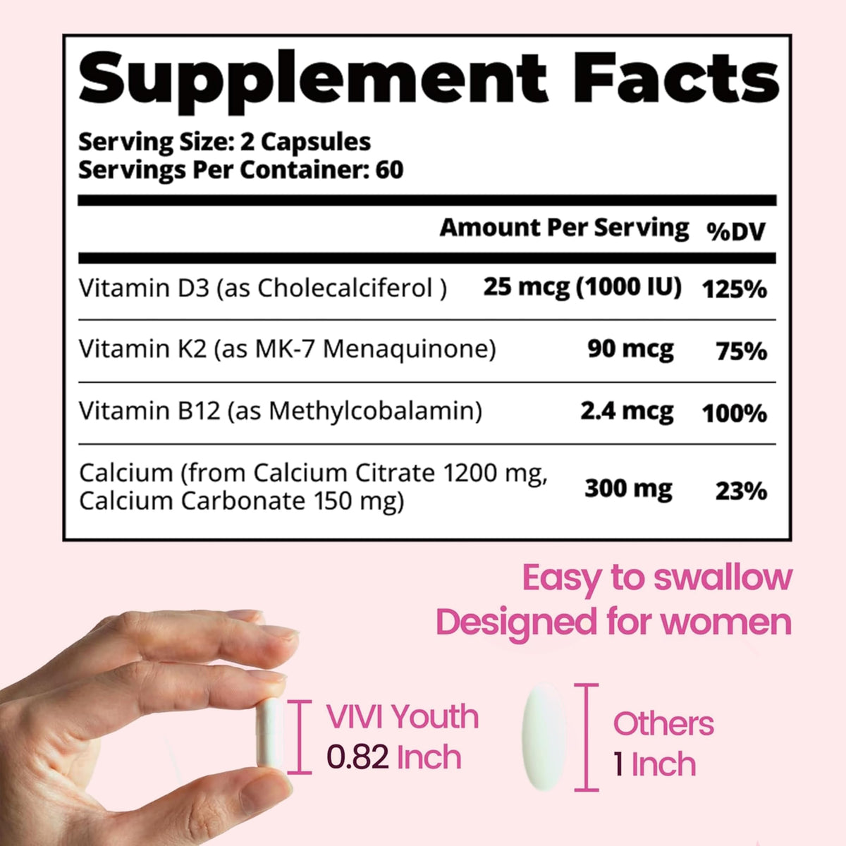 Calcium Supplements for Women, specially curated by Curat Cart, easy to swallow, designed for optimal health. Perfect for daily wellness.